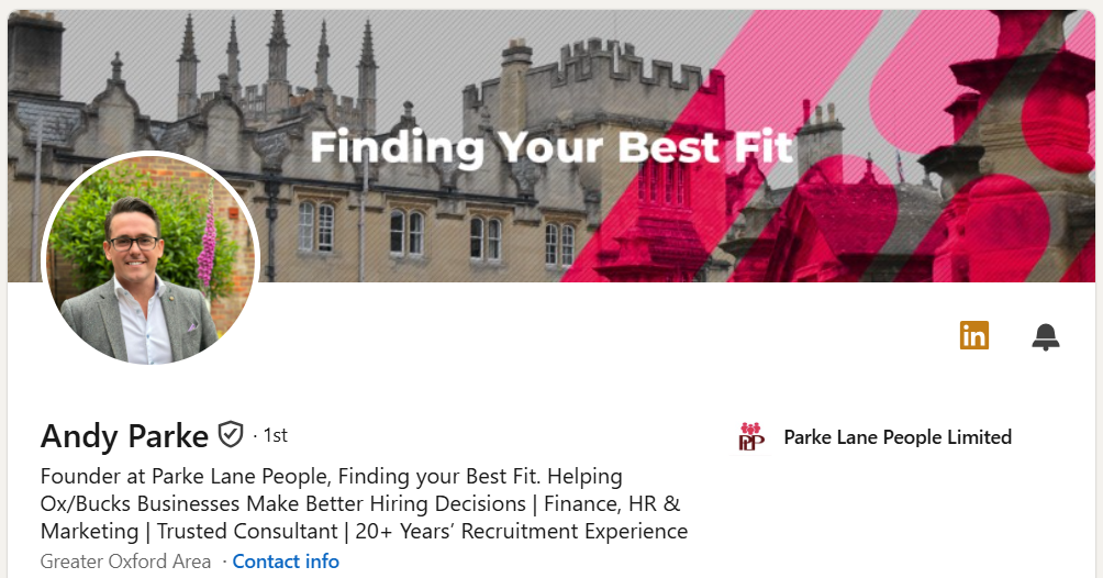 Andy Parke - LinkedIn Profile example